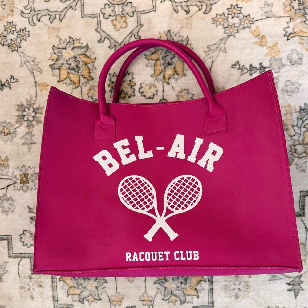 Pink Vegan leather Tote Bag
